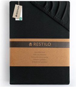 Čierna napínacia plachta jersey 180x200 cm Amber – Restilo