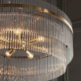 Endon 112574 - Luster na reťazi MARIETTA GRAND 7xE14/7W/230V mosadz/číre