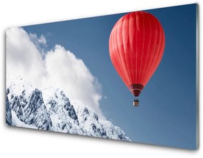 Skleneny obraz Balón vrcholy hor zima 125x50 cm