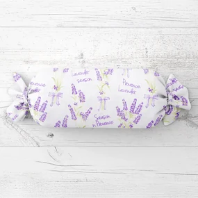 Biante Vankúš valec bonbon Sandra SA-294 Veľké zväzky levandúľ na bielom 15x100 cm