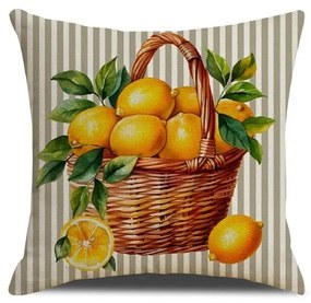 Obliečka na vankúš LEMON BASKET 45x45 cm, béžová