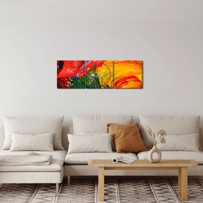 Obraz - Modrenie abstrakcie štetcom (s hodinami) (90x30 cm)