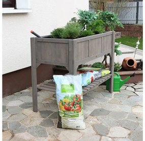 Habau Vyvýšený záhon s odkladacou plochou (tmavosivá)  (100274945)