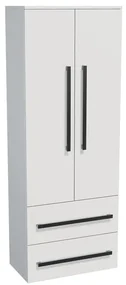 Kúpeľňová skrinka vysoká SAT Cube Way 60x163x33 cm biela lesk CUBE3CHV60BL