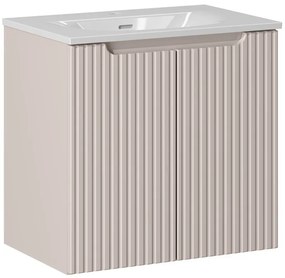 Kúpeľňová skrinka Nova Cashmere I Sky so zápustným umývadlom 60 cm kašmírová/biela