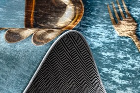 Protišmykový koberec / behúň ANDRE 33220 modrý / zlatý