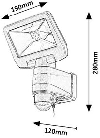 Rabalux 77021 - LED Solárny reflektor so senzorom DOJRAN LED/5W/3,7V IP44