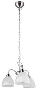 Závesné svietidlo so skleneným tienidlom v bielo-striebornej farbe ø 43 cm Dobby – Trio