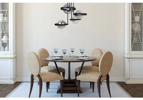 Stropné svietidlo Haga Ring, 4x grafitové sklenené tienidlo (výber z 3 farieb uchytenia)