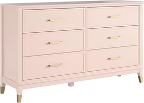 Ružová komoda CosmoLiving by Cosmopolitan Westerleigh, 144 x 85 cm