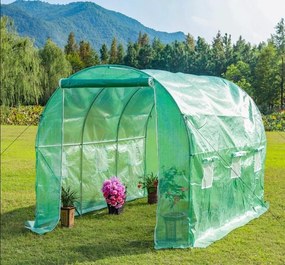 Bauerkraft Fóliový skleník 3x2x2 m 6 m² kovový rám UV fólia - zelený