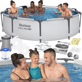Okrúhly záhradný Rošt pre deti Bestway Pro Max 305x76 cm Čerpadlo Sada