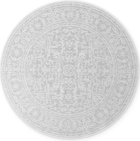 NORTHRUGS, Kusový koberec Duet Kona 106249 White/Gray kruh - na von aj na doma, 160x160 (priemer) kruh, šedá, chodba / predsieň