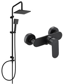 Mexen Tord sprchový set s dažďovou sprchou a sprchovou batériou Milo, čierna matná, 71340200-70
