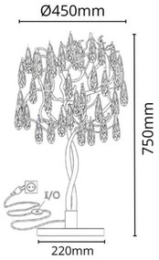 Krištáľová stolná lampa 5xG9/40W/230V zlatá