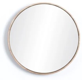 Nástenné zrkadlo s rámom z masívneho dubového dreva Gazzda Look, ⌀ 32 cm