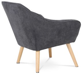 Autronic - Kreslo, poťah tmavo sivá látka, drevené nohy, masív kaučukovník - AK-321 GREY2