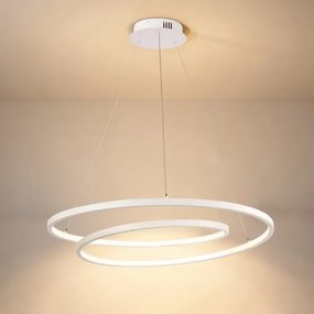 Brilagi-LED Stlmiteľný luster na lankách TWISTER LED/75W/230V pr. 70 cm biela + diaľkový ovládač