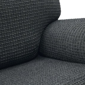 Super strečové poťahy RUBINIA antracitová trojkreslo (š. 180 - 230 cm)