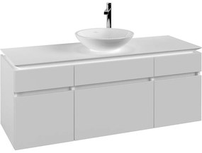VILLEROY &amp; BOCH Legato závesná skrinka pod umývadlo na dosku (umývadlo v strede), 5 zásuviek, 1400 x 500 x 550 mm, White Matt, B58600MS