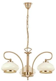 Luster na reťazi ASTORIA 3xE27/15W/230V zlatá