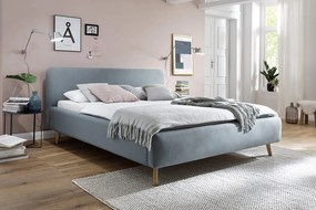 Čalúnená posteľ taupe 180 x 200 cm modrá MUZZA