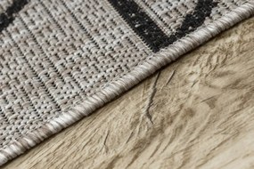 Koberec Šnúrkový SIZAL FLOORLUX 20508 strieb. / čierny Trojuholníky