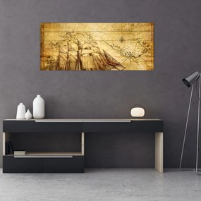 Obraz - Stará mapa (120x50 cm)