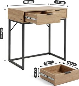 Konzolový stolík ELANO dub artisan / čierne nohy