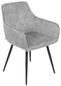 Jedálenská stolička SATORI zamatová sivá 897646