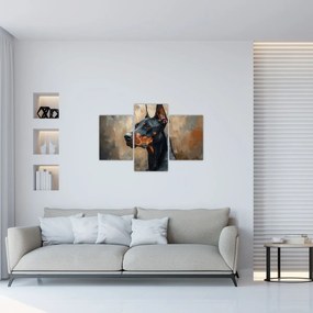 Obraz - Portrét Dobermana (90x60 cm)