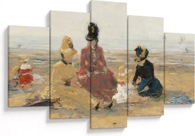 Obraz - Eugène Boudin, On the Beach, Trouville, reprodukcia (150x105 cm)