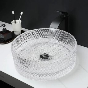 Sklenené umývadlo na dosku REA CRISTAL transparent