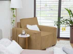 Kreslo s taburetom SMART SET, horčicová