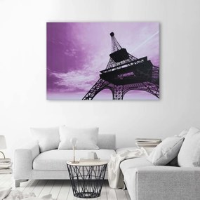Obraz na plátně Eiffelova věž v Paříži Fialová - 90x60 cm