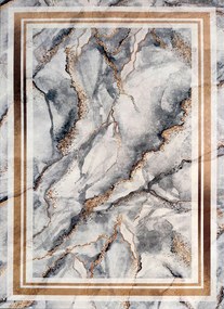 Koberec Porte 2001 GREY GOLD – sivý so zlatým vzorom, obdĺžnik Rozmer: 80x150 cm