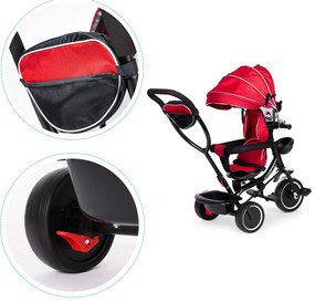 WELLHOX Trojkolka s otočným sedadlom - červená