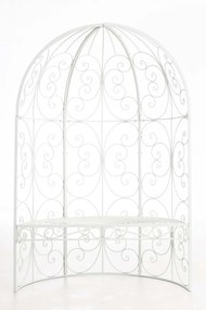 Oblúk na ruže Rosie s lavičkami - Biela