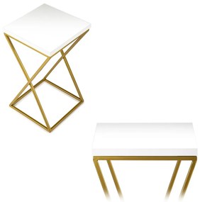 STOJAN NA KVETINÁČ LOFT6 40X24X24 CM ZLATÁ/BIELA