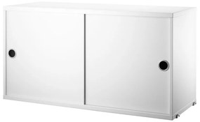 String Komoda String Cabinet With Sliding Doors 78 x 30, white