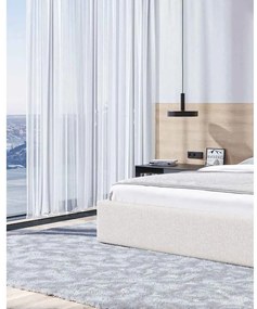 Béžová čalúnená dvojlôžková posteľ s úložným priestorom s roštom 180x200 cm Bufo - MESONICA