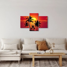 Obraz siluety ostrova s palmami (90x60 cm)