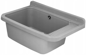 Erga Celia, univerzálna plastová výlevka 58,4x38x26 cm + sifón, 1-komorová, šedá, ERG-KGC60-G