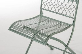 Kovová skladacia stolička Kiran - Zelená antik