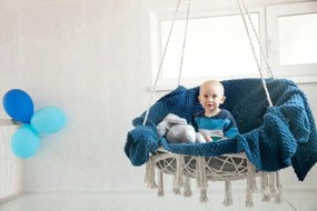 Závesná hojdačka bocianie hniezdo v béžovej farbe