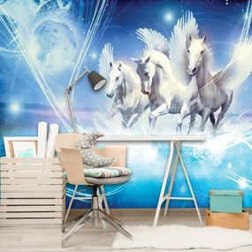 Fototapeta - Pegasus na modrom pozadí (152,5x104 cm)