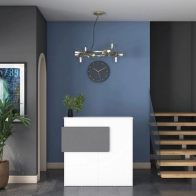 PC stolík Pemola (biela + antracit). Akcia -19%. Vlastná spoľahlivá doprava až k Vám domov. 1094523