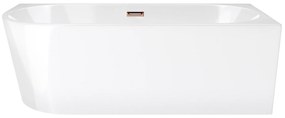 D‘Eluxe - VANE - Voľne stojaca akrylátová vaňa RELAX RS16R Pravá xcm Voľne stojaca vaňa biela 1 75 60 160x75cm biela + Sifón CLIK CLACK - farba Ružové Zlato