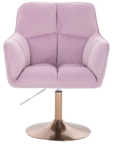 LuxuryForm DESIGN Kreslo AMALFI VELUR na zlatom tanieri - levanduľa