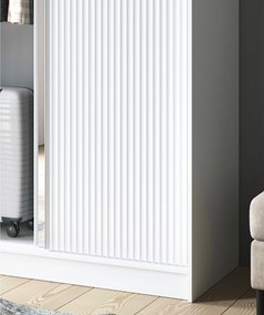 Šatní skříň Biancco se zrcadlem 120 cm bílá